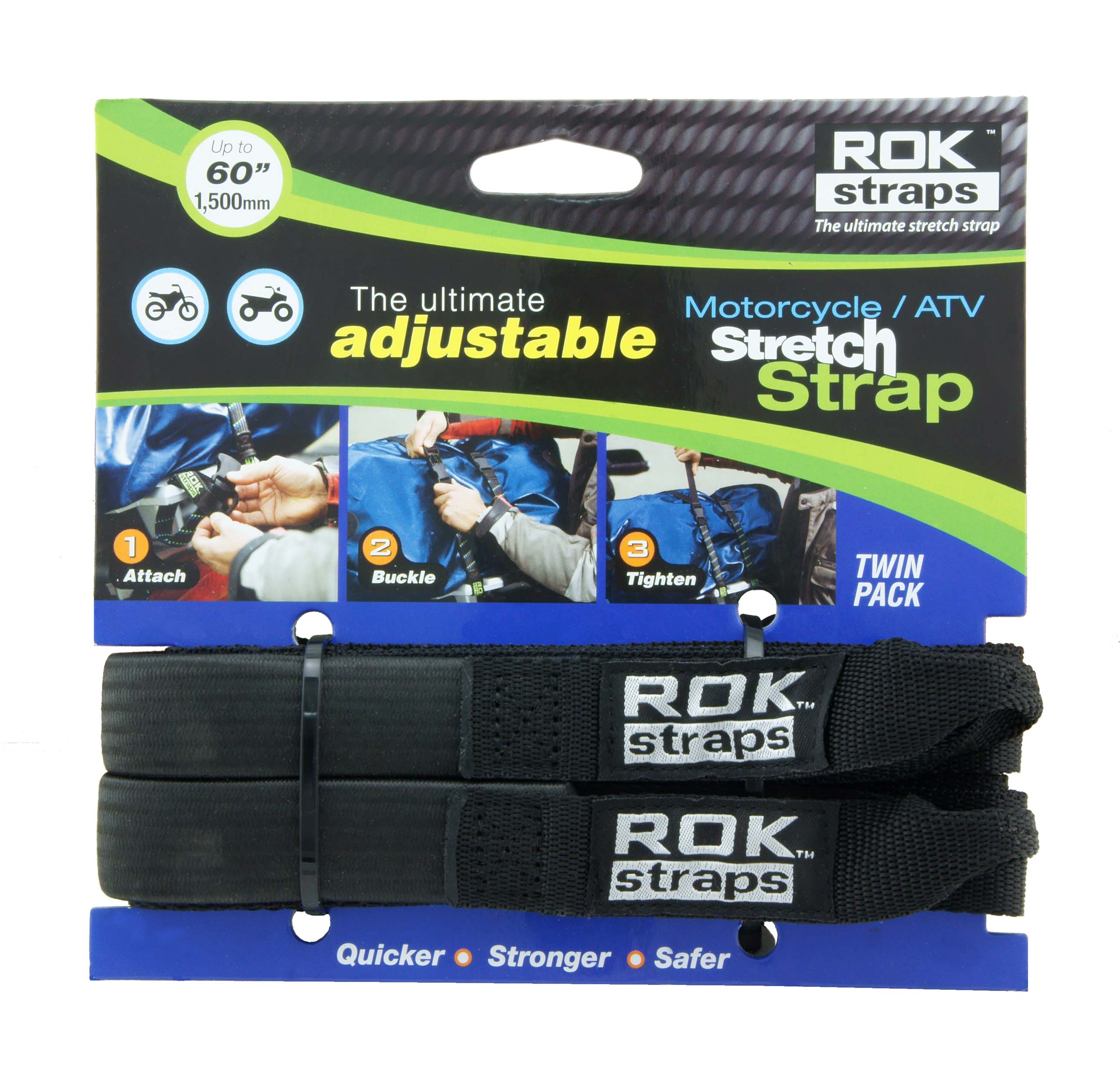 ROK Straps Adjustable Motorcycle Straps for heavy loads
